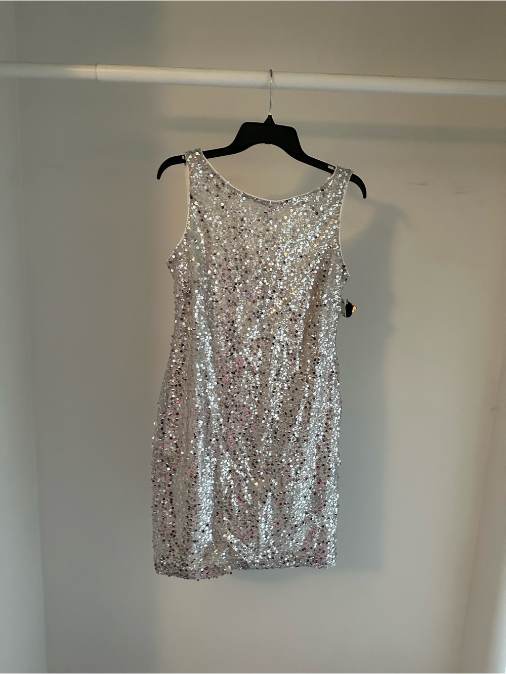 Silver Sequin Sleeveless Party Dress